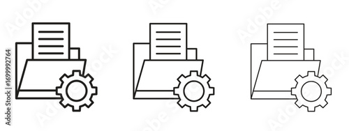 Data management icon with outline style, vector illustration designs