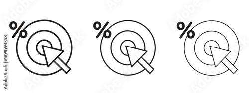 Click through rate icon with outline style, vector illustration designs