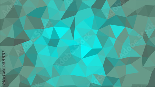Low Poly Geometric Background in Shades of Teal and Gray with Luminous Center abstract pattern