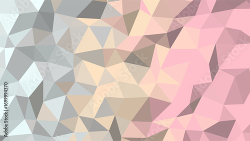 Polygonal abstract background with a gradient from cool grey and light blue to soft pink texture