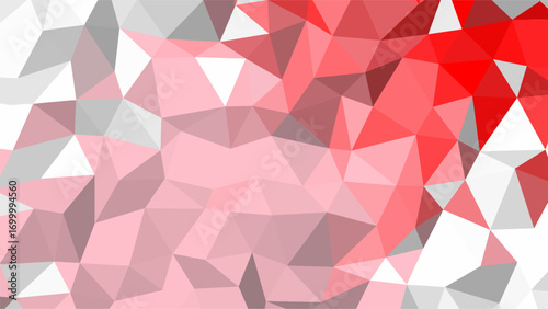 Red and White Polygonal Abstract Background with Gray Accents geometric pattern