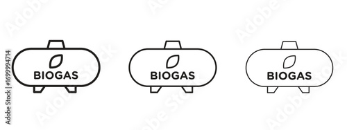 Biogas icon with outline style, vector illustration designs