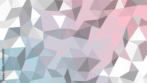Soft pastel low poly geometric abstract background with pink and blue triangles pattern