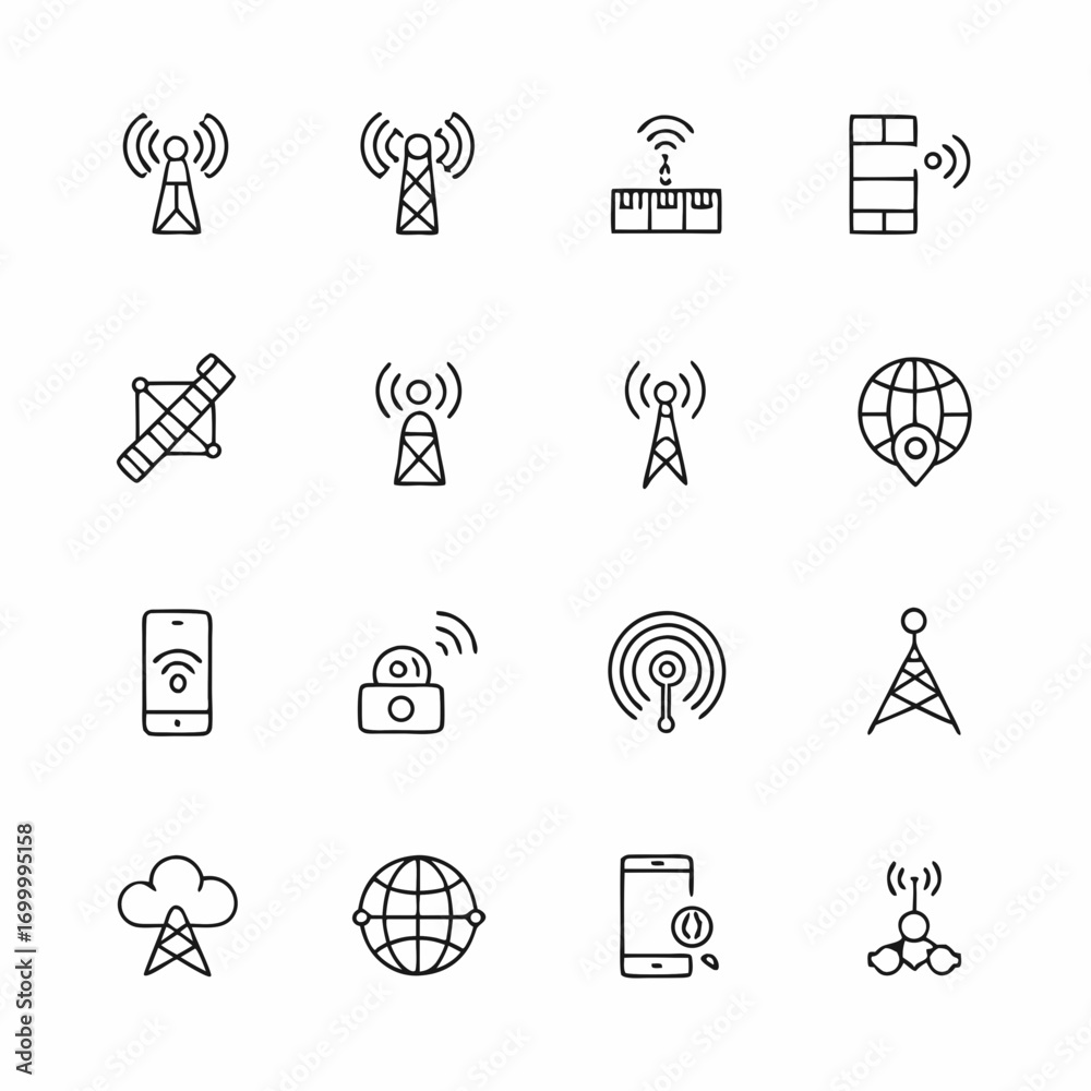 Fototapeta premium Featuring Network Icons Elegant Creative Visual