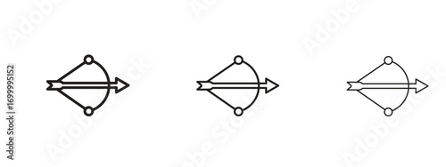 Archery icon with outline style, vector illustration designs