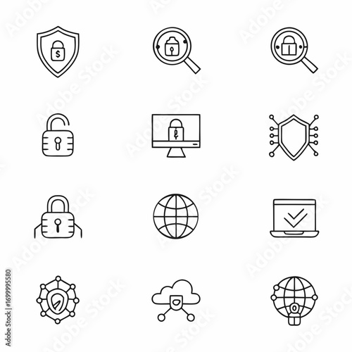 Elegant Cyber Security Icons Premium Digital Asset