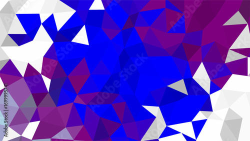 Vibrant Blue and Purple Polygonal Abstract Design with White and Gray Elements geometric pattern