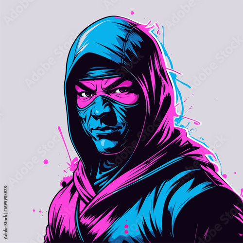 comic book style ninja vector