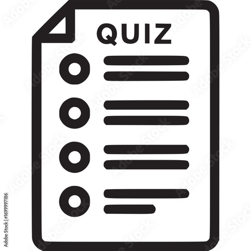 Quiz icon isolated on white background this icon represents a test or assessment of knowledge, often used in education, training, or surveys to evaluate understanding and retention