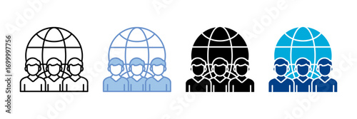 Global Team  Icon Set Multiple Style Collection
