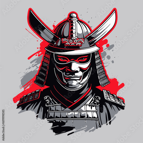 vector samurai comic book style