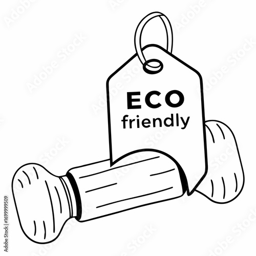 Wooden Massage Roller With Eco Tag Creative Visual Suitable for Design
