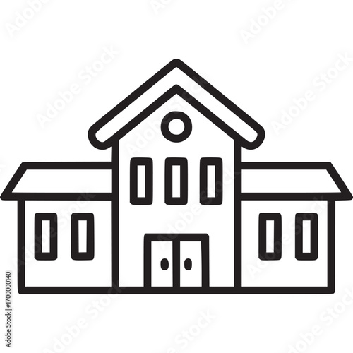 School building isolated on white background a detailed vector illustration of a school, ideal for educational content, architectural designs, and communityrelated projects