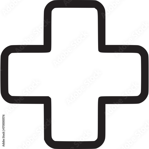 Plus sign isolated on white background a simple and clean vector illustration of a plus symbol, perfect for medical, mathematical, or additionrelated designs and projects