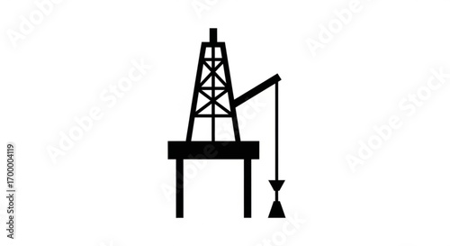 Iconic oil rig structure symbolizing energy production and industrial might, a powerful visual for resource extraction and global industry initiatives.