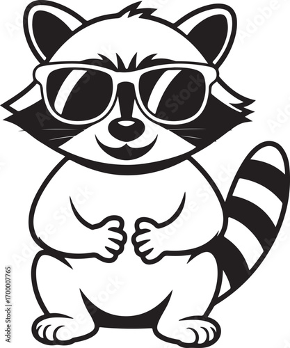 Cute baby Sugar glider sitting wearing sunglass illustration vector 