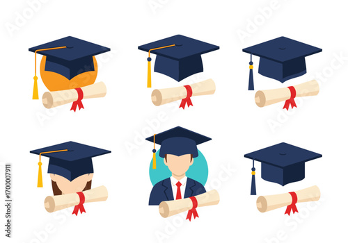 Celebrating academic achievement graduation caps and diplomas symbolizing education success and personal growth