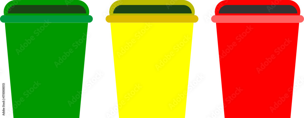 Εκτύπωση καμβά vector set of organic, inorganic and residue trash bins