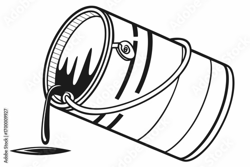 Spilled Paint Bucket Illustration.