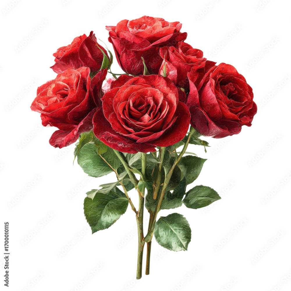 Obraz premium A lovely bouquet of red roses showcases the beauty of nature, perfect for celebrations or gifts