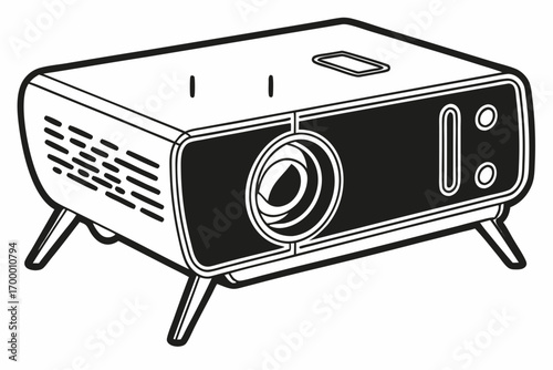 Vintage Projector Icon with Retro Design.