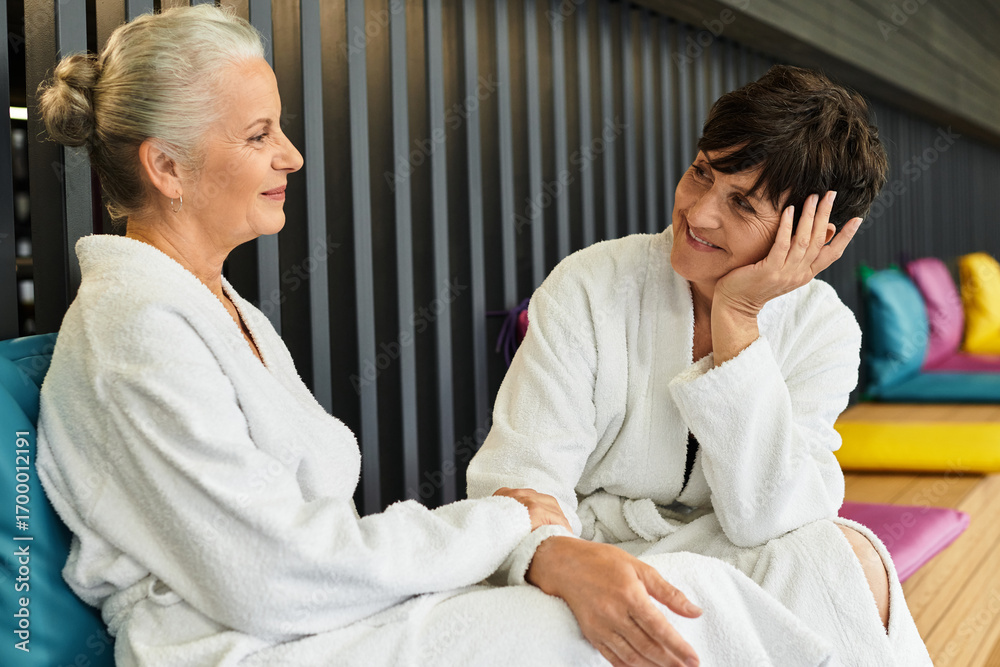 Obraz premium Wellness retreat for an active women enjoying relaxation together