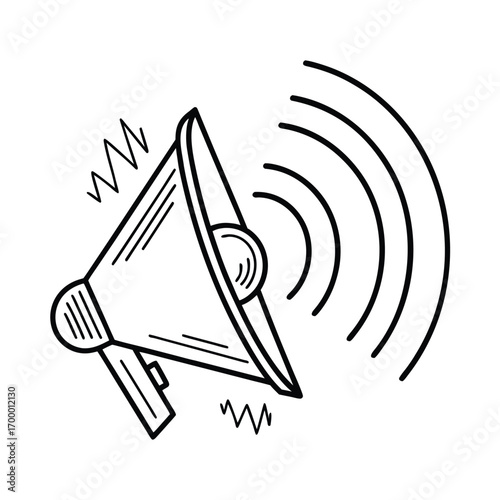 Simple Speaker Icon With Sound Waves Radiating Out, Minimal Audio Vector Illustration, Music and Technology Design