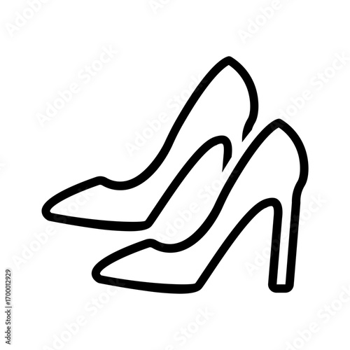 Vector black line icon for Heels