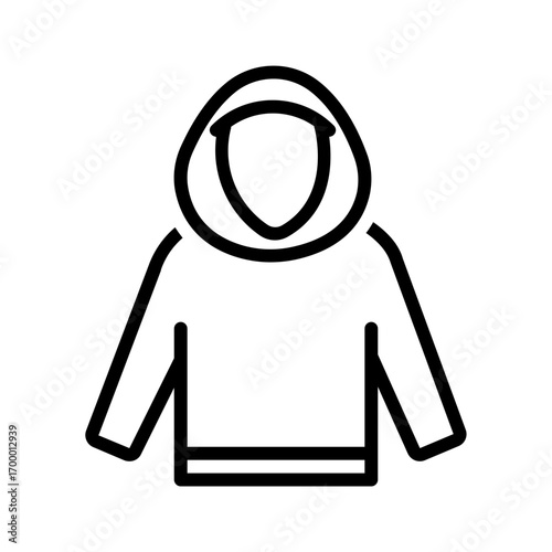 Vector black line icon for Hoodie