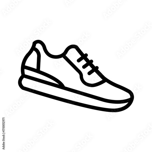 Vector black line icon for Shoe