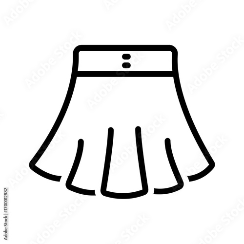 Vector black line icon for Skirt