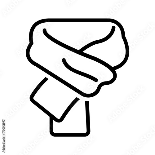 Vector black line icon for Scarf