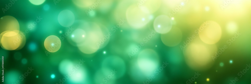 Obraz premium Beautiful Shimmering Green Bokeh Background with Soft Blurry Spots for Summer Abstract Designs