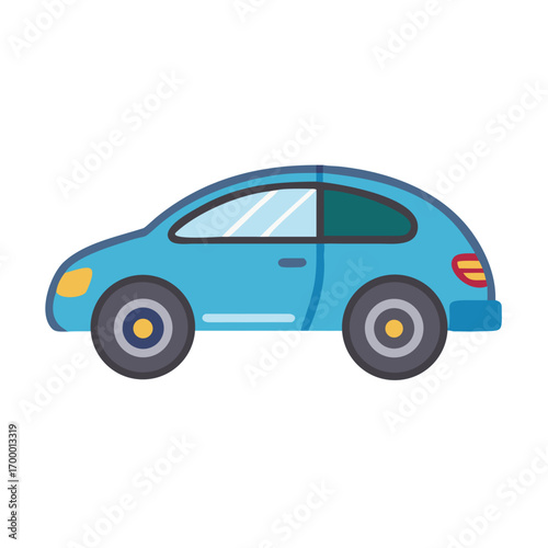 Car clip art vector icon illustration, modern automobile design, cartoon vehicle graphic, car isolated on white background, transportation concept.
