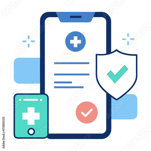 Digital health insurance and medical records on mobile devices