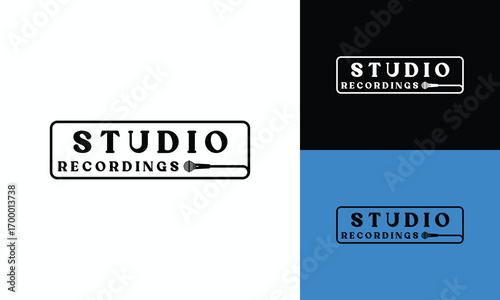 Studio Music Logo Design Audio Recording symbol Graphic Vector