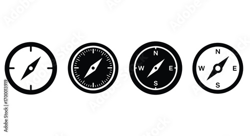 Compass navigation direction set vector illustration icon