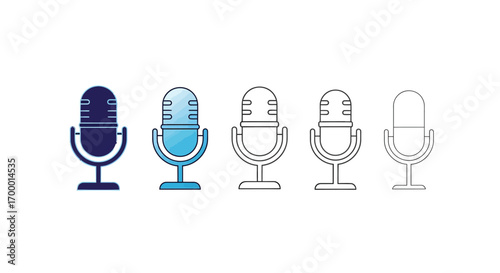 Microphone vector icon set illustration for web and mobile