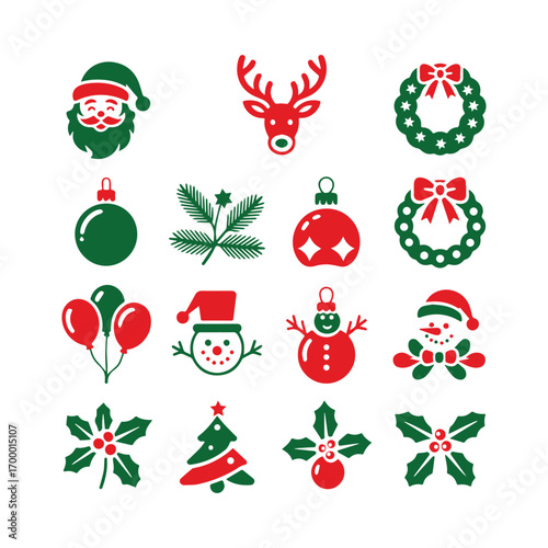 christmas icons set