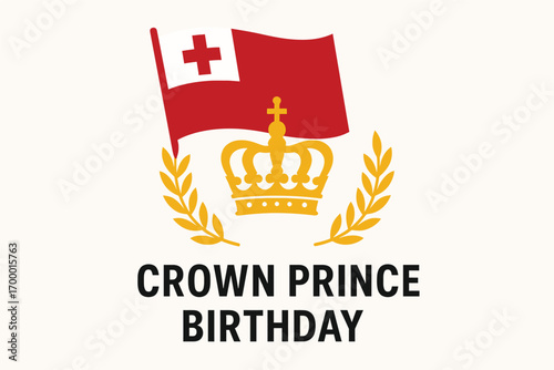 Crown Prince Birthday Tonga Flat Vector Illustration