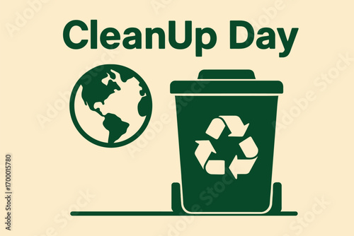 National CleanUp Day Flat Vector Illustration with Eco Icons