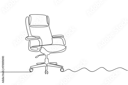 Minimalist single line drawing of an office chair