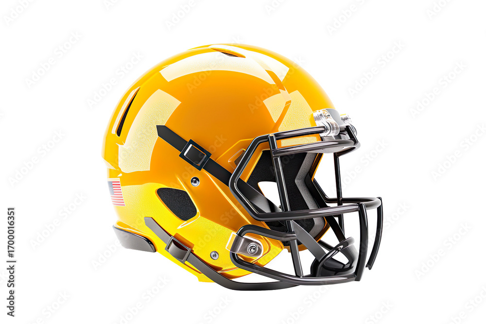 Fototapeta premium yellow american football helmet mockup on a transparent background