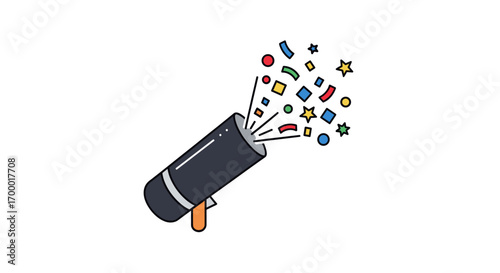 celebration confetti cannon, colorful confetti, festive celebration, party supplies, fun event, happy occasion.