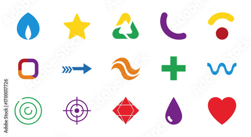 Collection of Colorful Abstract Logo Icons.