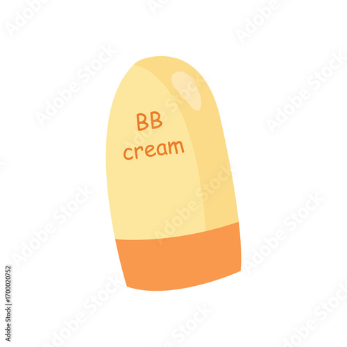 Wallpaper Mural Minimalist vector illustration of BB cream cosmetic tube in yellow and orange packaging. Torontodigital.ca