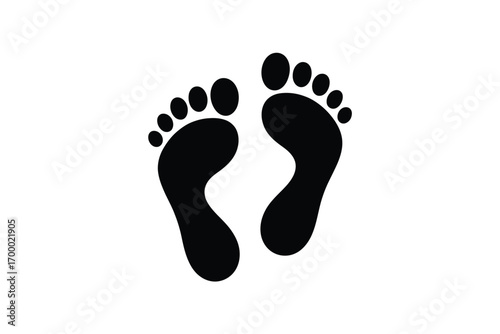 Black footprints icon on a white background