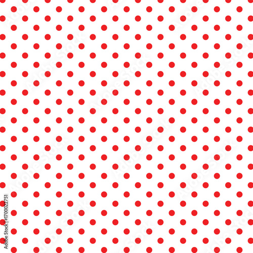 Seamless colorful polka dot vector pattern, playful retro fabric, packaging, and wallpaper background.