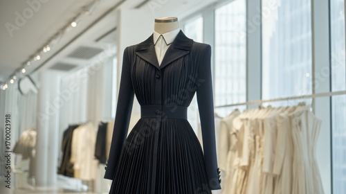 Stylish dark gray formal dress display