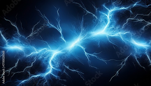 Wallpaper Mural abstract blue electric lightning streak on black background Torontodigital.ca